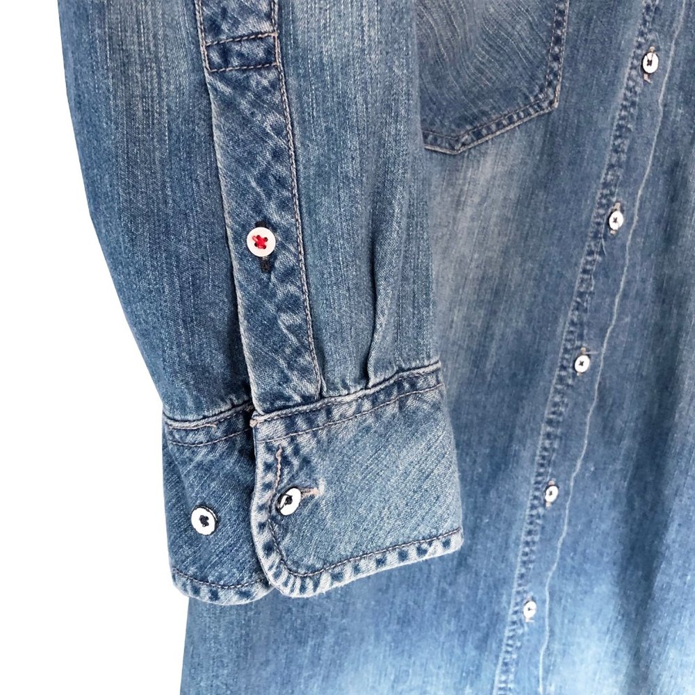 Levi’s denim button down two pocket tunic shirt - Picture 3 of 8